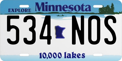 MN license plate 534NOS
