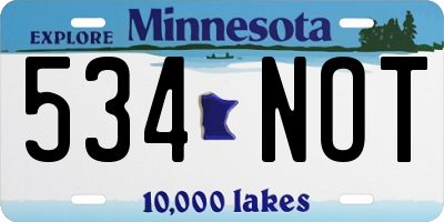 MN license plate 534NOT