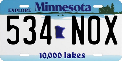 MN license plate 534NOX