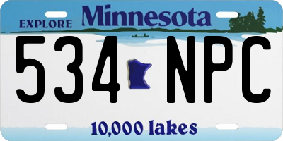 MN license plate 534NPC