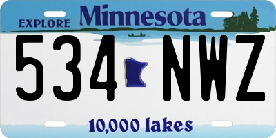MN license plate 534NWZ