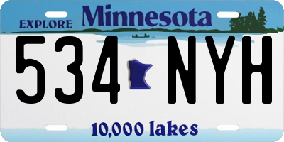 MN license plate 534NYH