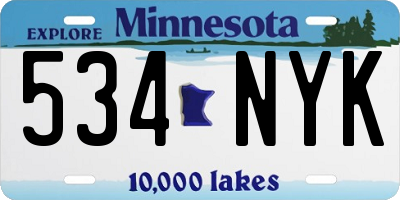 MN license plate 534NYK