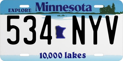 MN license plate 534NYV
