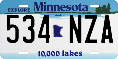 MN license plate 534NZA