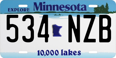 MN license plate 534NZB