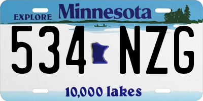 MN license plate 534NZG