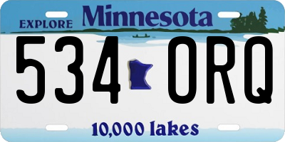 MN license plate 534ORQ