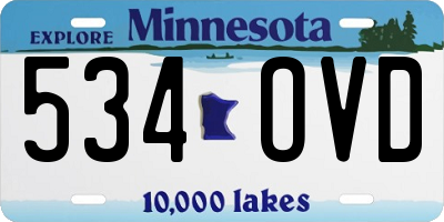 MN license plate 534OVD
