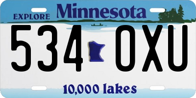MN license plate 534OXU