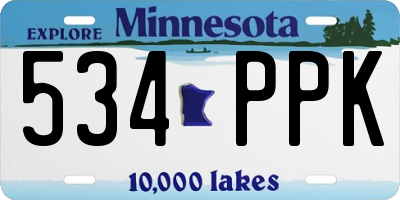 MN license plate 534PPK