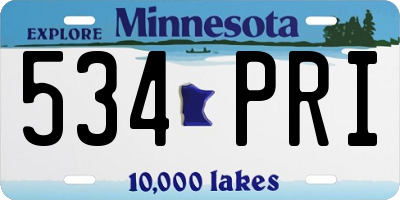MN license plate 534PRI