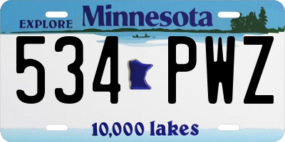 MN license plate 534PWZ