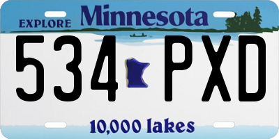 MN license plate 534PXD
