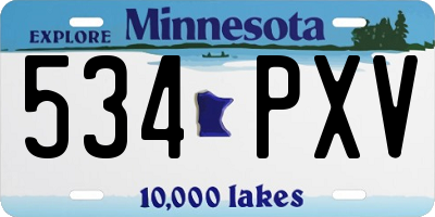 MN license plate 534PXV