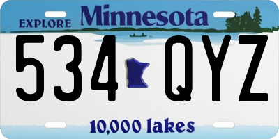 MN license plate 534QYZ