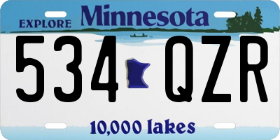 MN license plate 534QZR