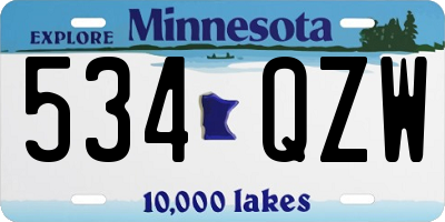 MN license plate 534QZW