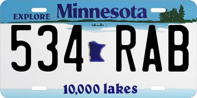 MN license plate 534RAB