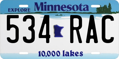 MN license plate 534RAC