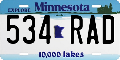 MN license plate 534RAD