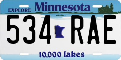 MN license plate 534RAE