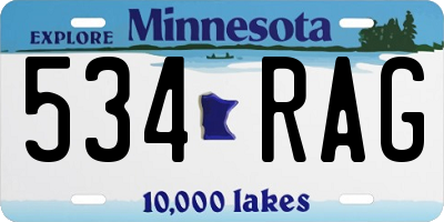 MN license plate 534RAG