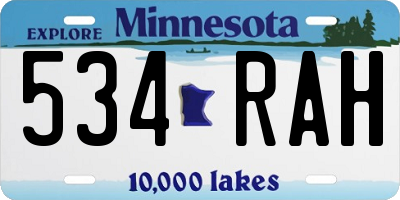 MN license plate 534RAH