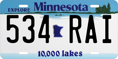 MN license plate 534RAI