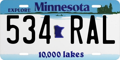 MN license plate 534RAL
