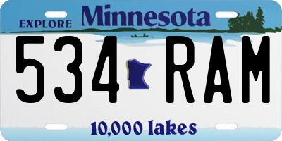 MN license plate 534RAM