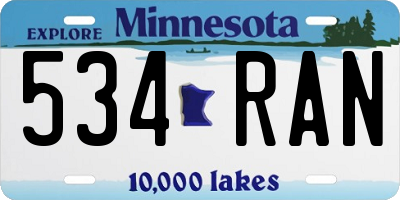 MN license plate 534RAN