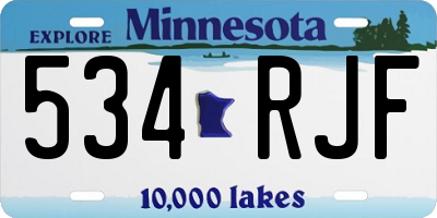 MN license plate 534RJF