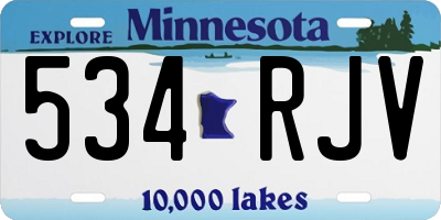 MN license plate 534RJV