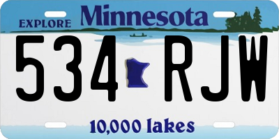 MN license plate 534RJW