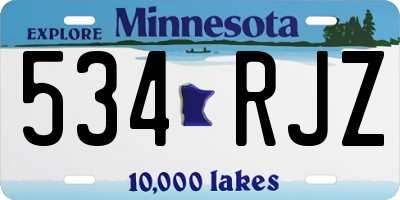 MN license plate 534RJZ