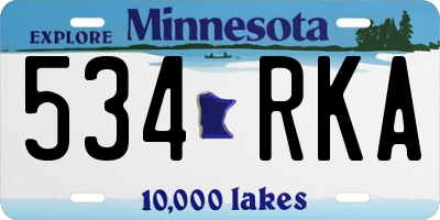 MN license plate 534RKA