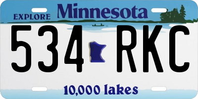 MN license plate 534RKC