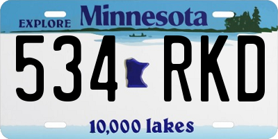 MN license plate 534RKD