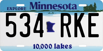 MN license plate 534RKE
