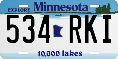 MN license plate 534RKI