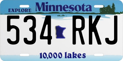 MN license plate 534RKJ
