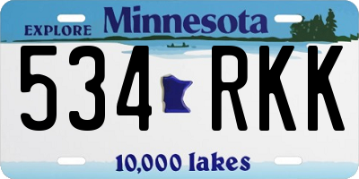 MN license plate 534RKK