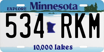 MN license plate 534RKM