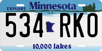 MN license plate 534RKO