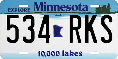 MN license plate 534RKS