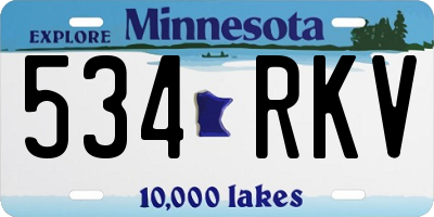 MN license plate 534RKV