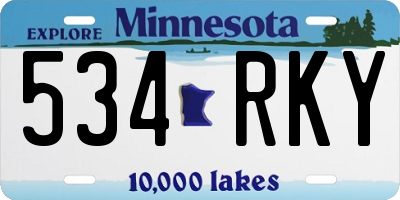 MN license plate 534RKY