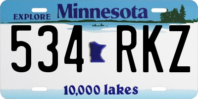 MN license plate 534RKZ