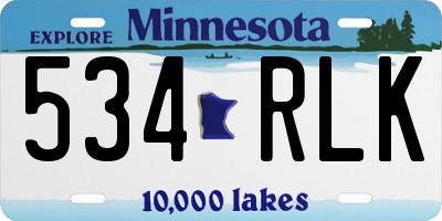 MN license plate 534RLK